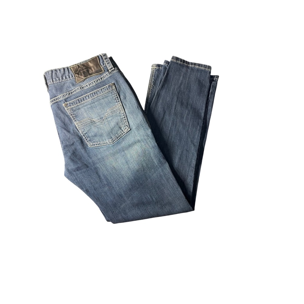 Rock and Roll Denim Pistol Straight Jeans Mens 38x34 Blue Regular Straight Leg